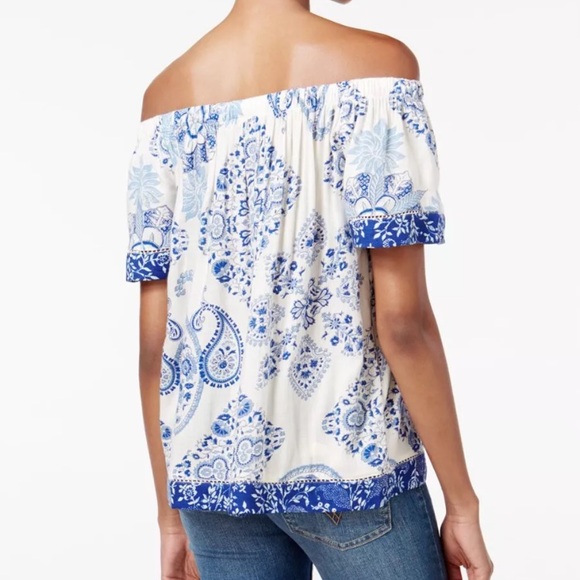 Lucky Brand bohemian top off shoulder M - Picture 2 of 5
